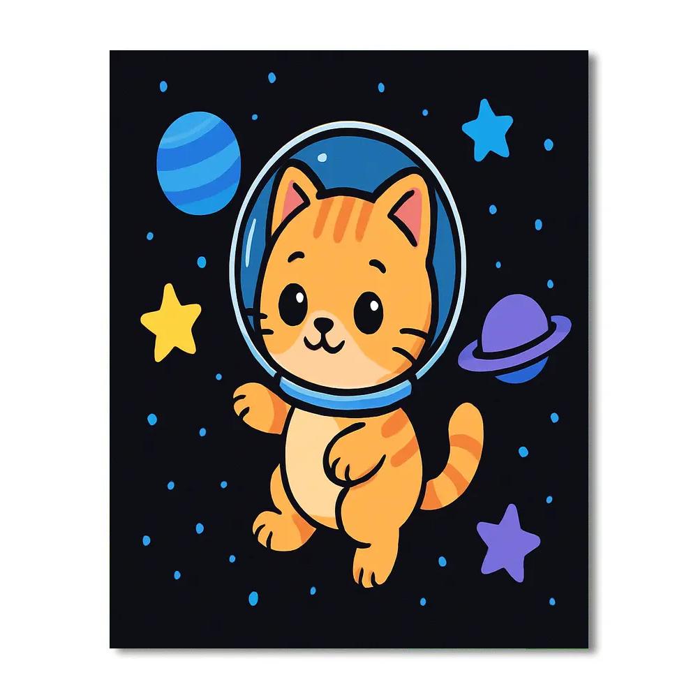 Galaxy Explorer Kitten Numbered painting kits