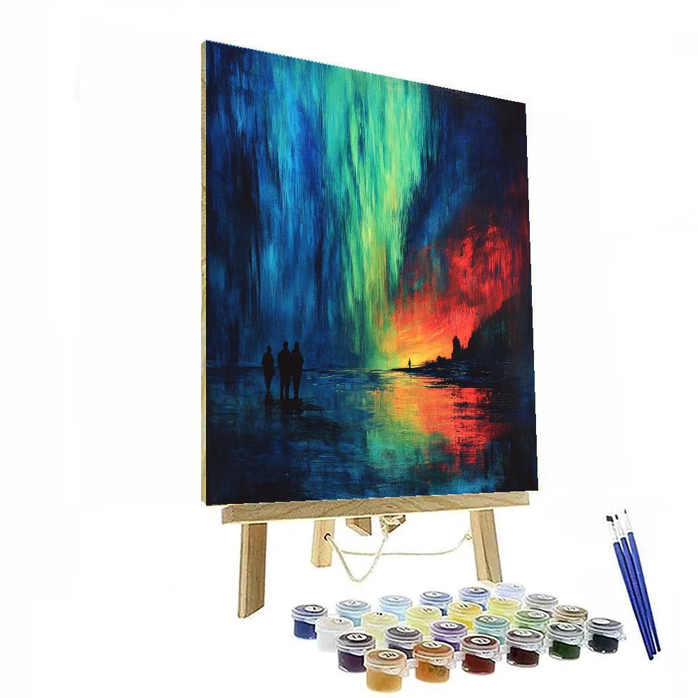 Edvard Munch Inspired Aurora Night Number painting