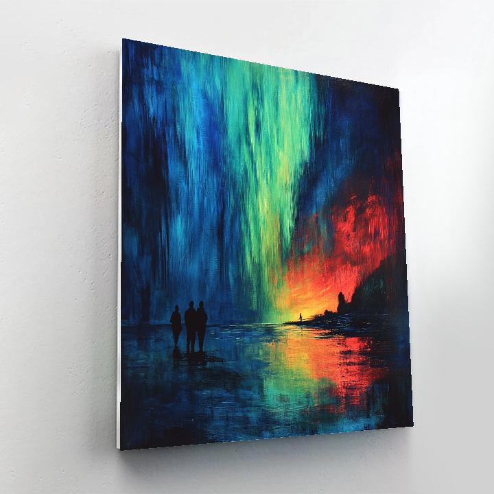 Edvard Munch Inspired Aurora Night Number painting
