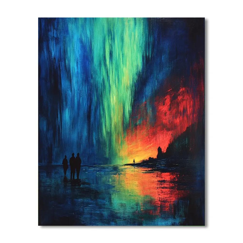 Edvard Munch Inspired Aurora Night Number painting