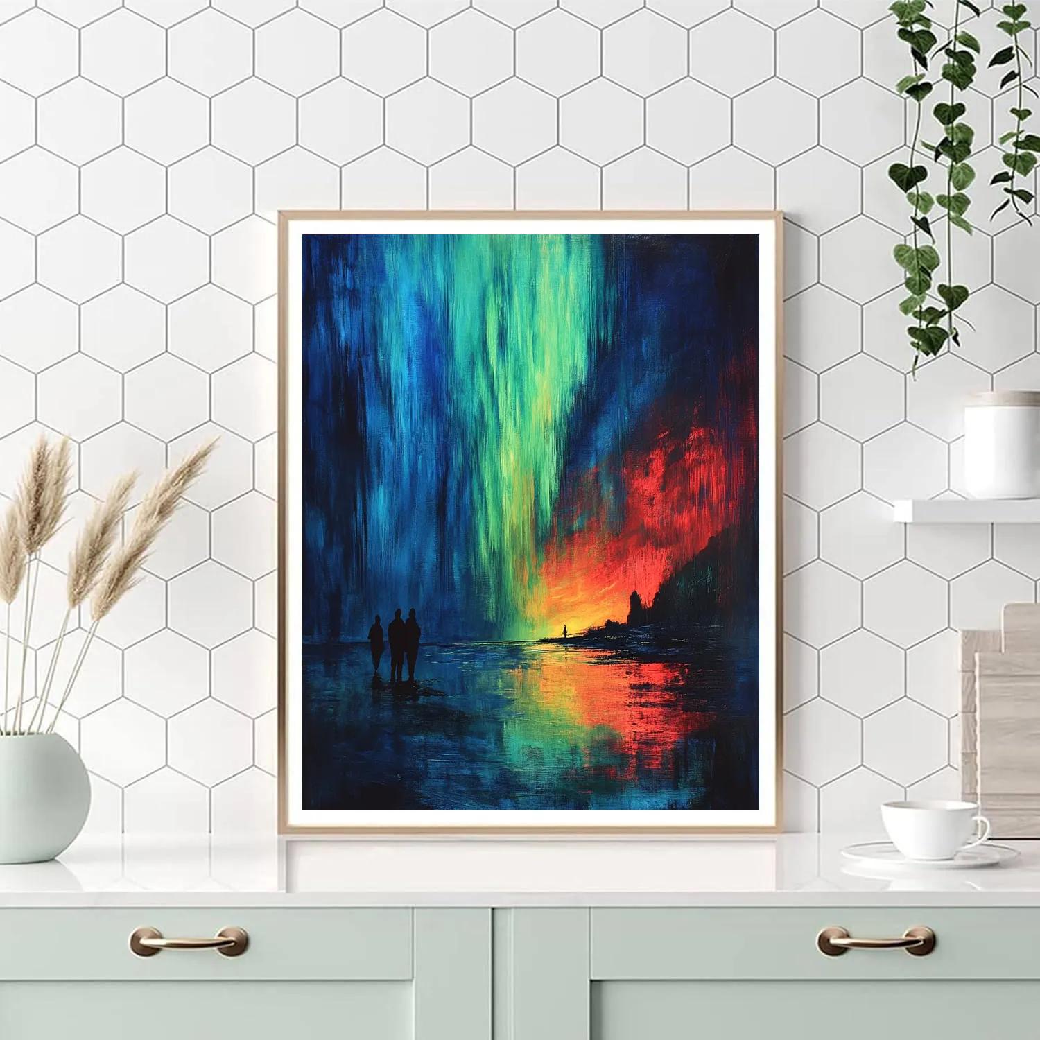 Edvard Munch Inspired Aurora Night Number painting