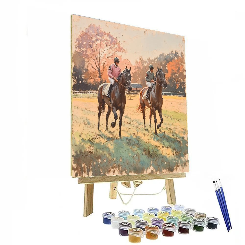 Edgar Degas Inspired Riders At Dawn painting number kit
