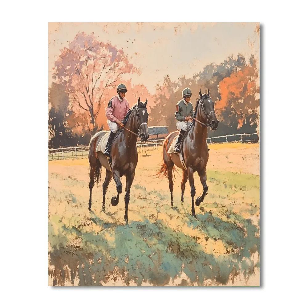 Edgar Degas Inspired Riders At Dawn painting number kit
