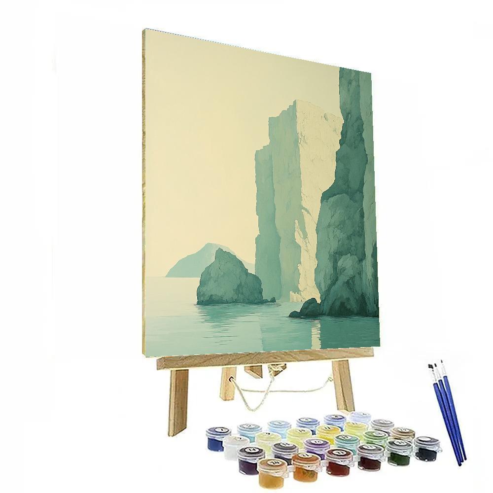Georgia OKeeffe Inspired Coastal Cliffs paint by number