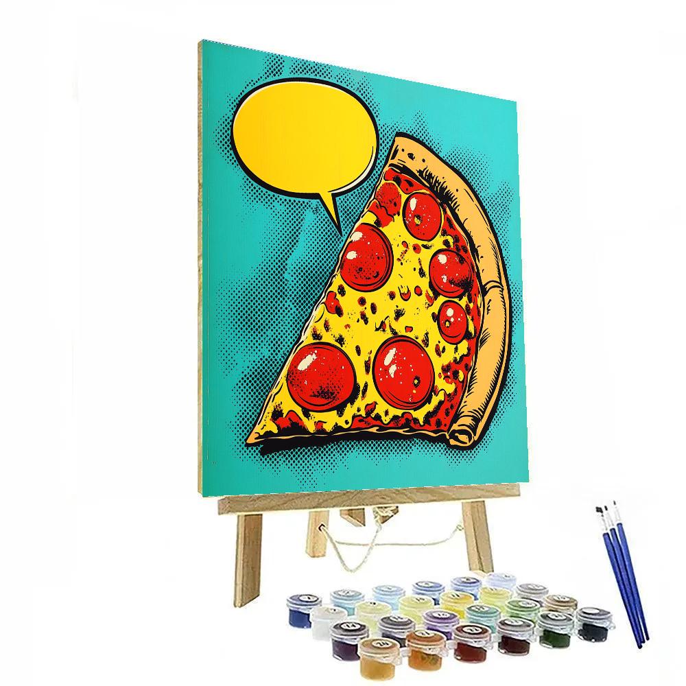 Roy Lichtenstein Inspired Pop Pizza Night paint by number