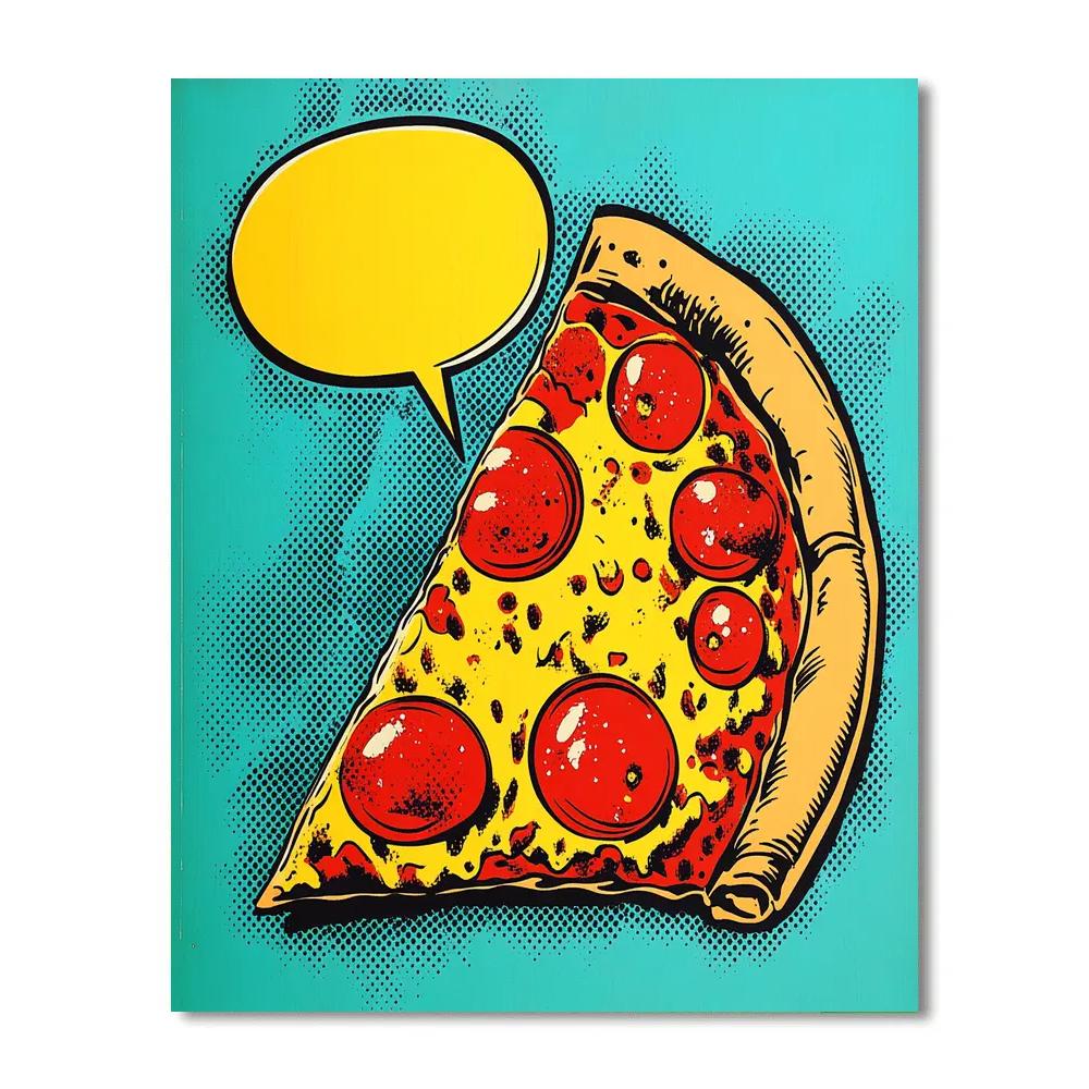 Roy Lichtenstein Inspired Pop Pizza Night paint by number
