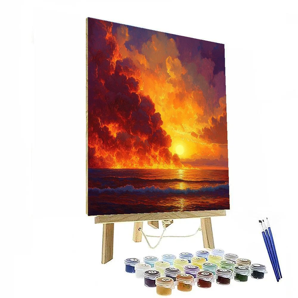 William Turner Inspired Volcano Sunset Painting by numbers kit