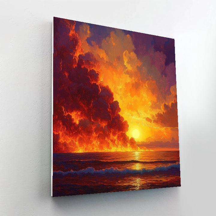 William Turner Inspired Volcano Sunset Painting by numbers kit
