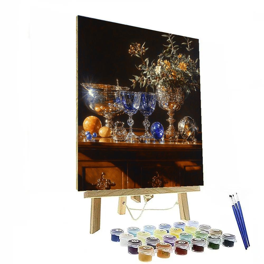 Jan Van Eyck Inspired Opulent Still Life Numbered painting kits