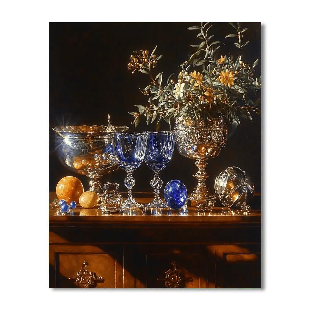 Jan Van Eyck Inspired Opulent Still Life Numbered painting kits
