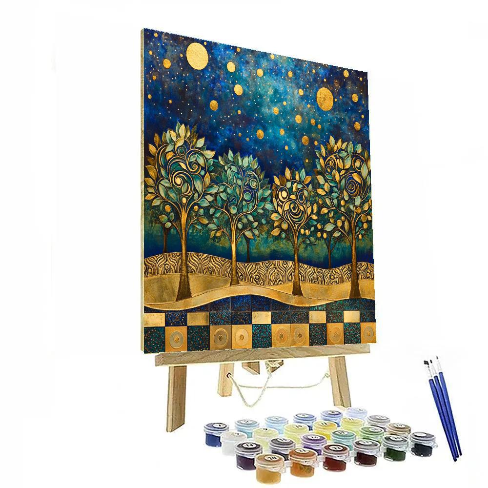 Gustav Klimt Inspired Luminous Nebula Orchard DIY paint by numbers
