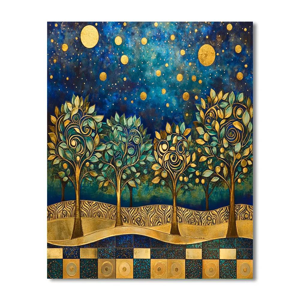 Gustav Klimt Inspired Luminous Nebula Orchard DIY paint by numbers