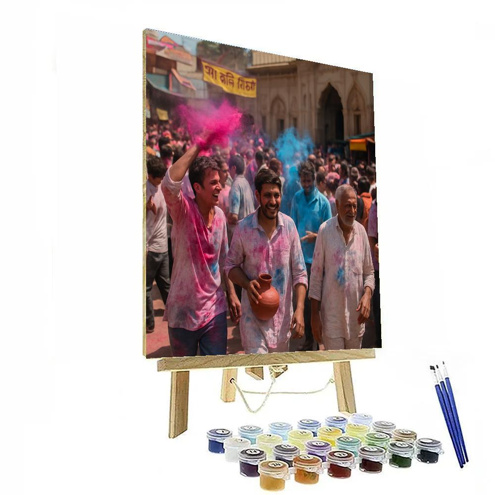 Holi Celebrants In Mathura Painting by numbers kit