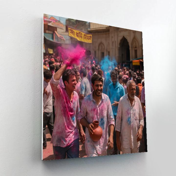 Holi Celebrants In Mathura Painting by numbers kit