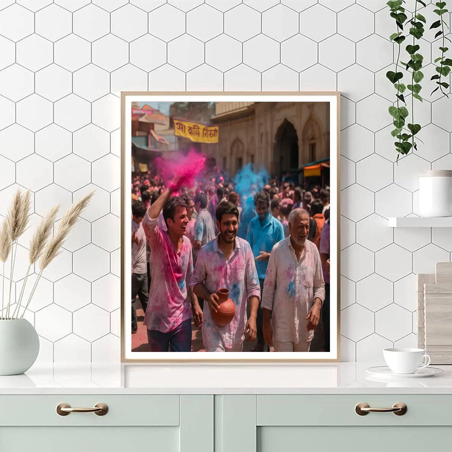Holi Celebrants In Mathura Painting by numbers kit