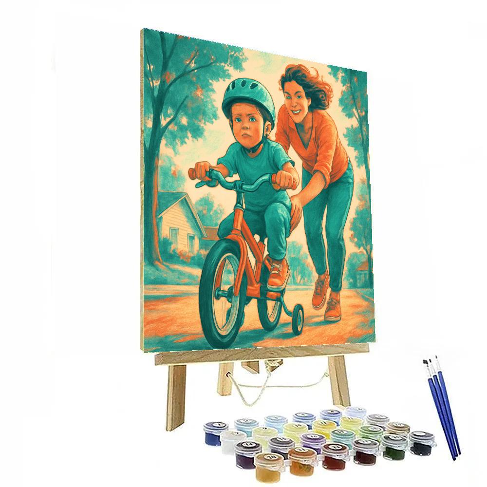 First Bicycle Lesson DIY paint by numbers