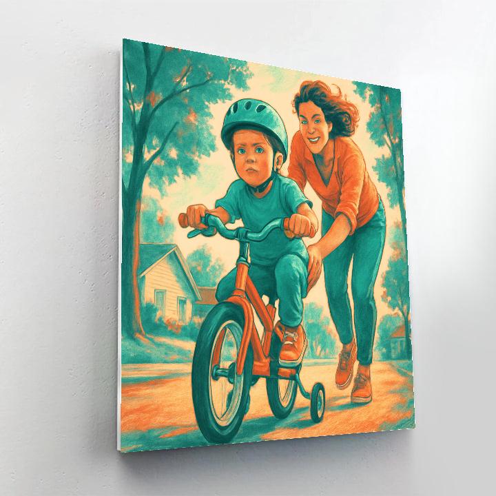 First Bicycle Lesson DIY paint by numbers