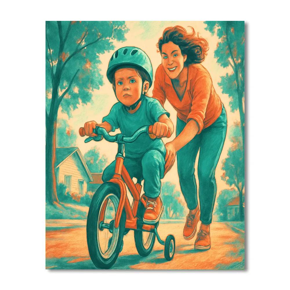 First Bicycle Lesson DIY paint by numbers