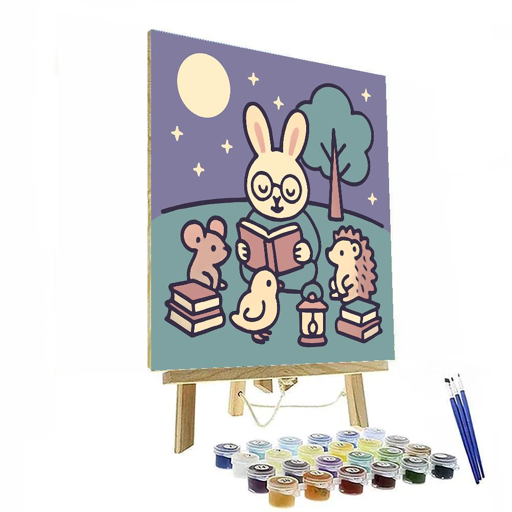 Moon Rabbit Library Painting by numbers kit