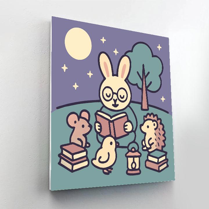 Moon Rabbit Library Painting by numbers kit