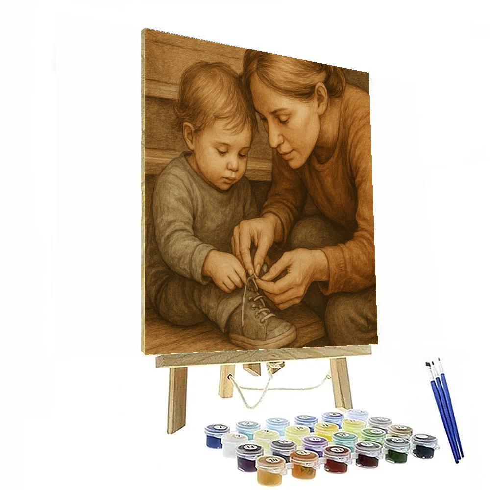 Learning To Tie Shoes Number painting