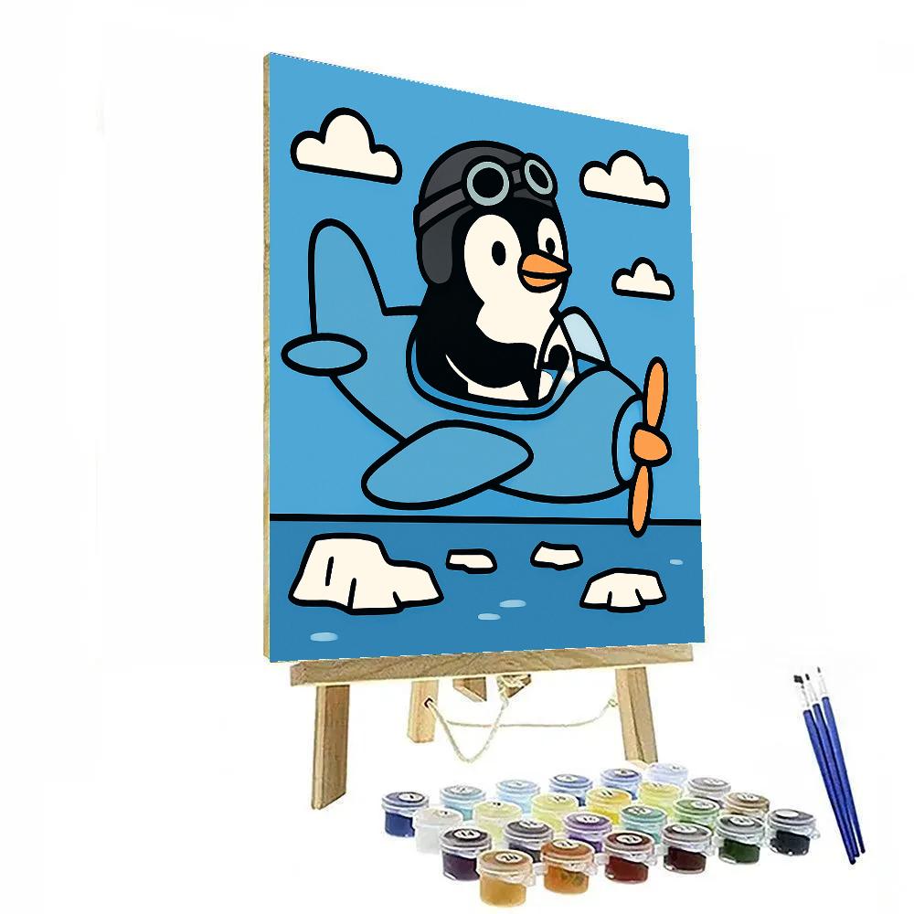 Captain Penguin Pilot paint by number