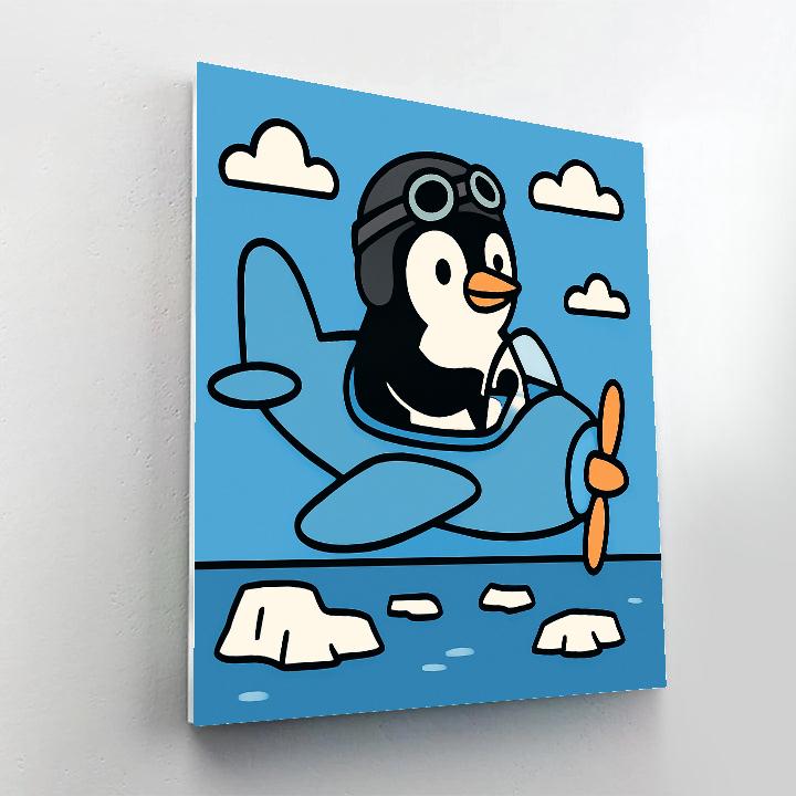 Captain Penguin Pilot paint by number