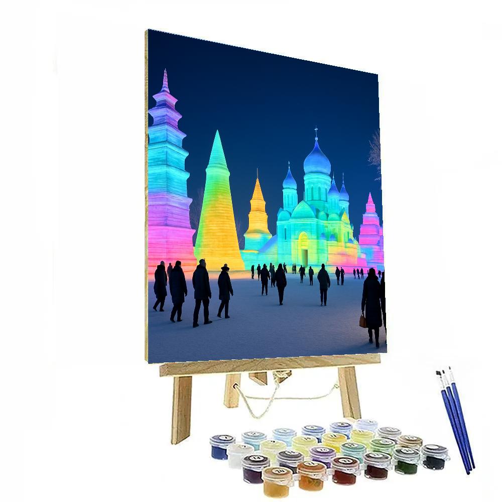 Harbin Ice Festival Illuminated Sculptures paint by numbers