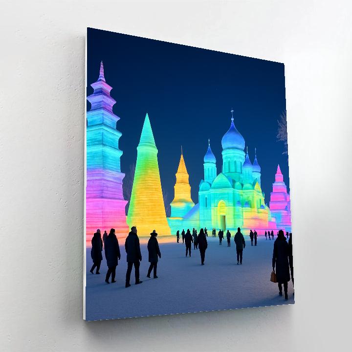 Harbin Ice Festival Illuminated Sculptures paint by numbers