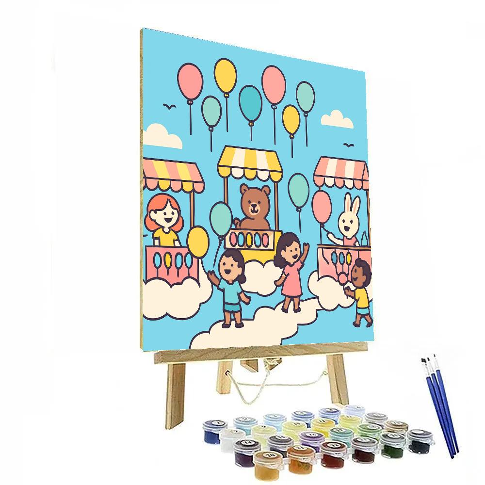 Cloud City Balloon Market Paint by numbers art