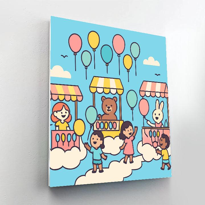 Cloud City Balloon Market Paint by numbers art