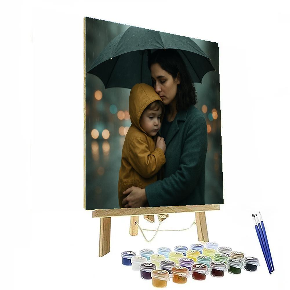 Protective Rain Umbrella Number painting