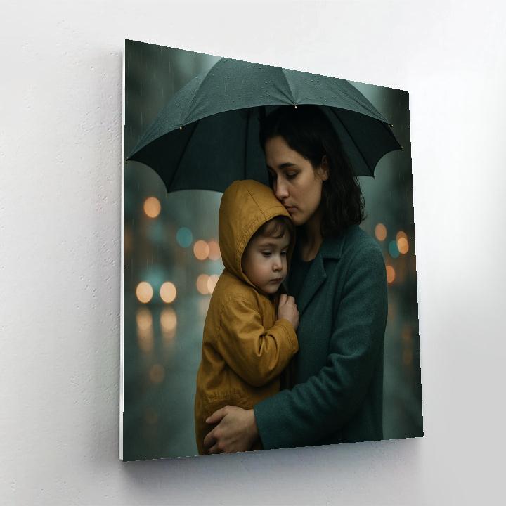 Protective Rain Umbrella Number painting