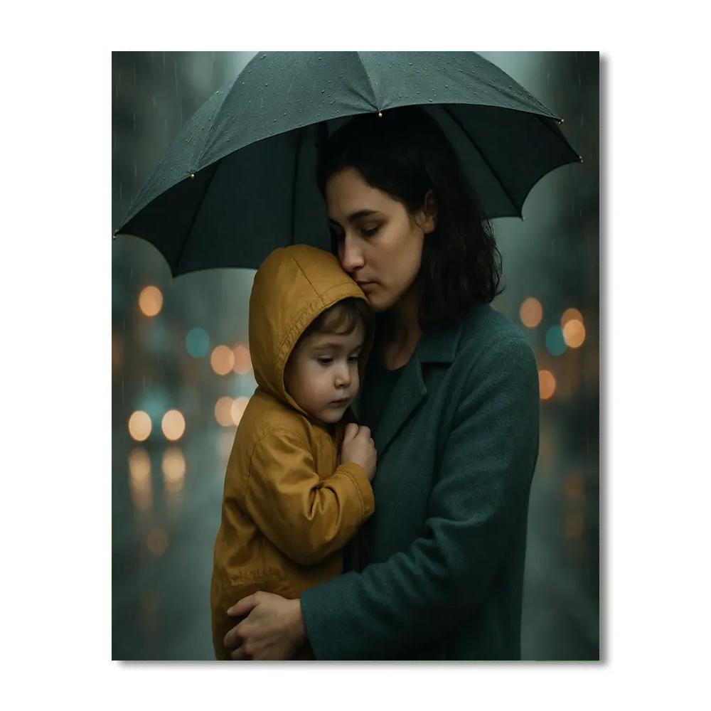 Protective Rain Umbrella Number painting