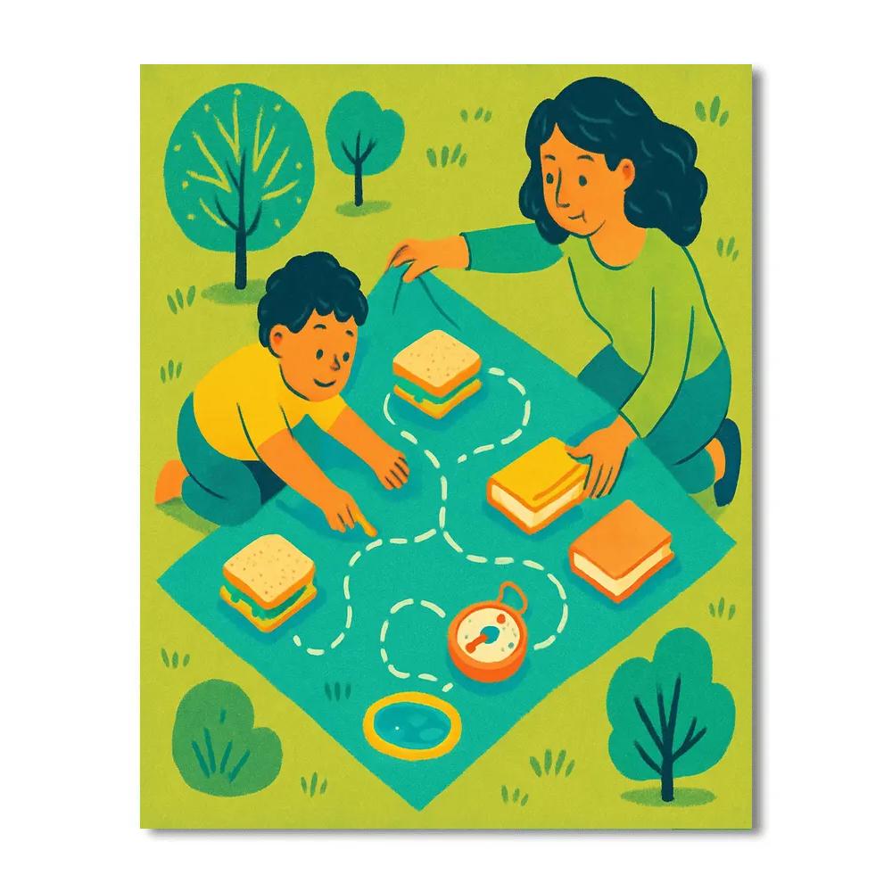 Picnic Story Map Paint by numbers kits