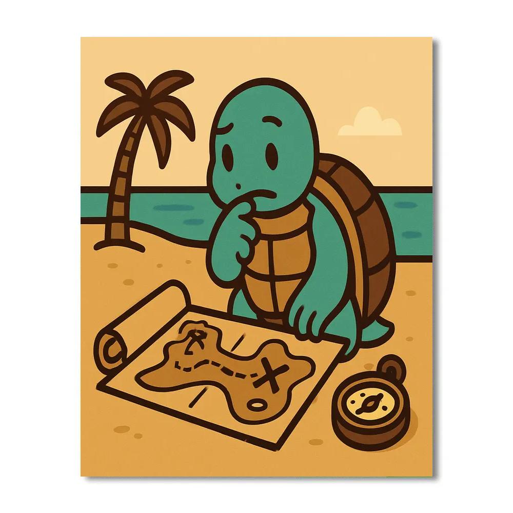 Treasure Map Turtle Painting by numbers kit