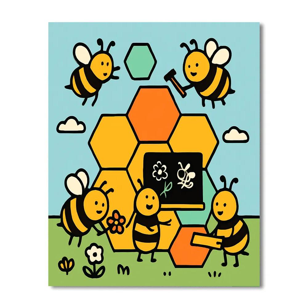 Harmony Hive Bees paint by number