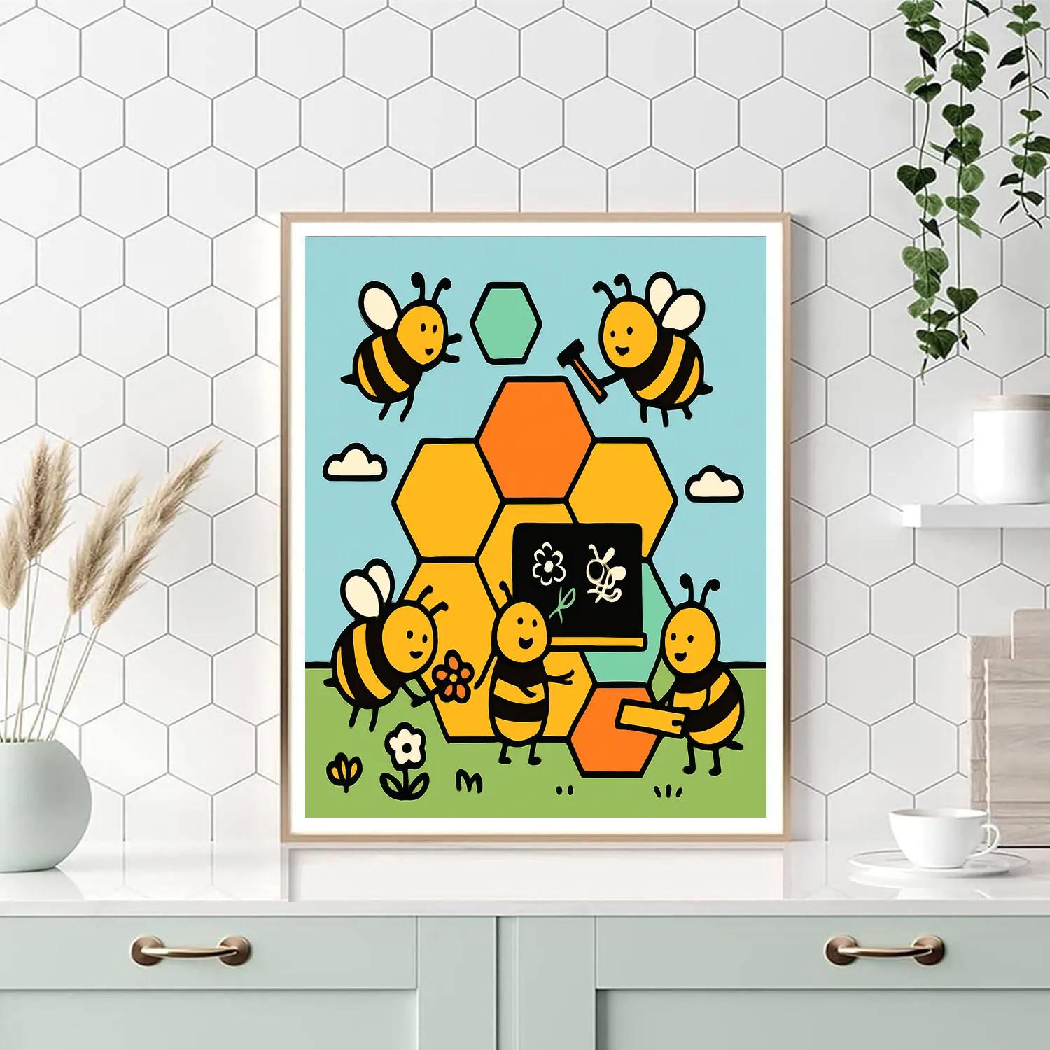 Harmony Hive Bees paint by number