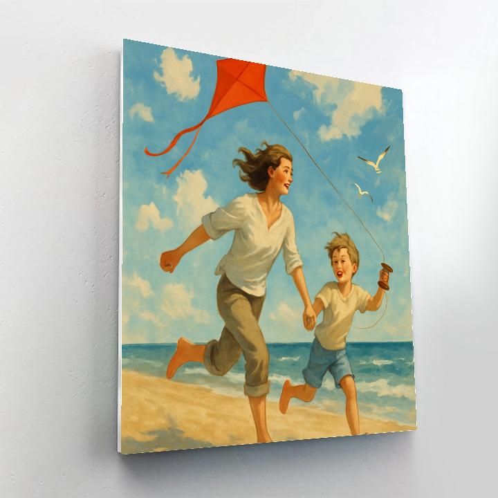 Seaside Kite Flying Numbered painting kits