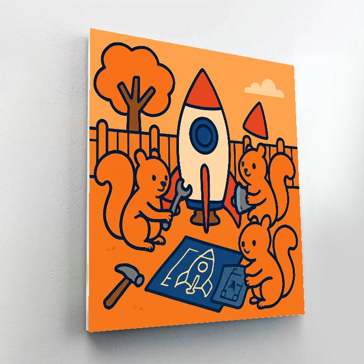 Rocket Squirrel Engineers paint by number