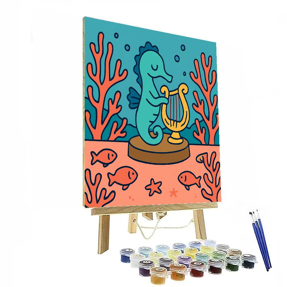 Coral Concert Seahorse painting number kit