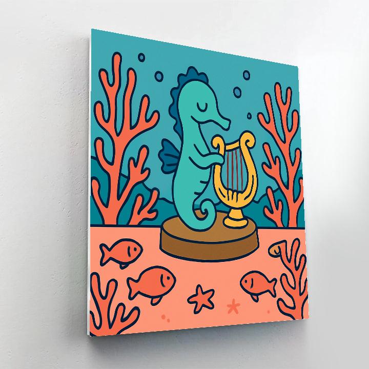 Coral Concert Seahorse painting number kit