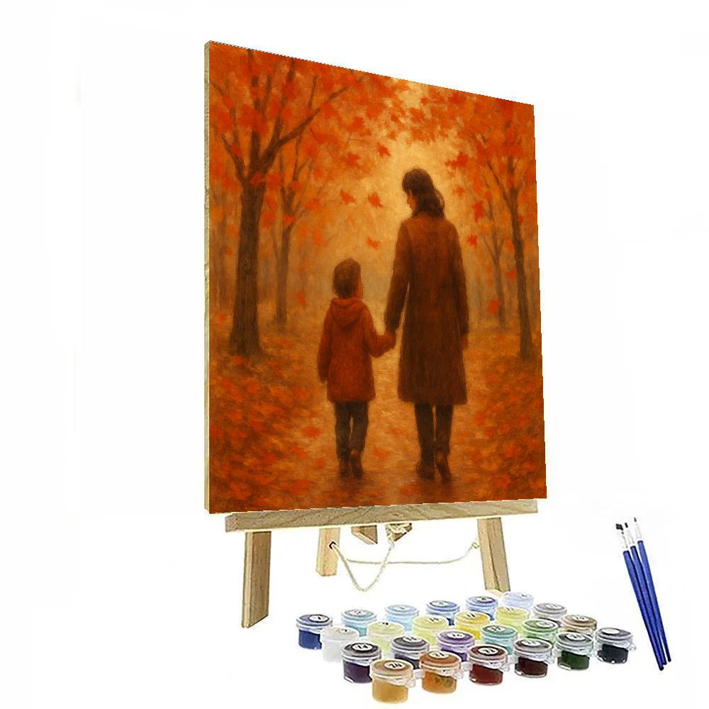 Hand In Hand Through Autumn Paint by numbers art