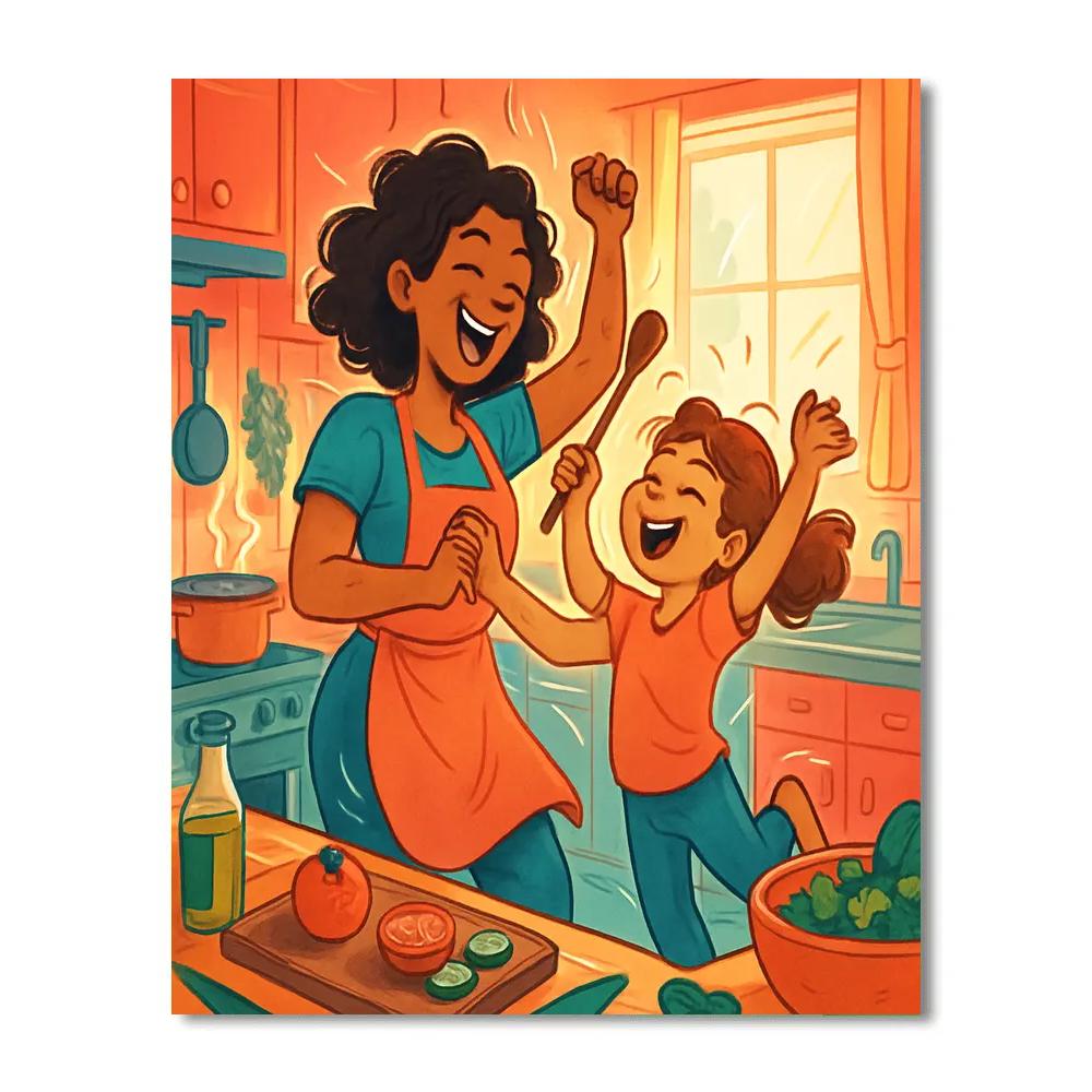 Joyful Kitchen Dance Painting by numbers kit