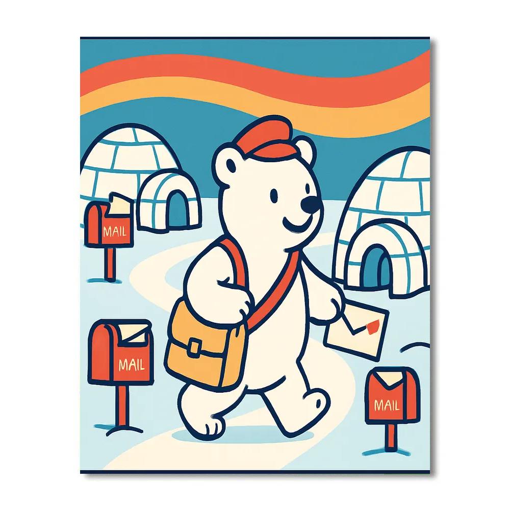 Polar Post Office paint by numbers