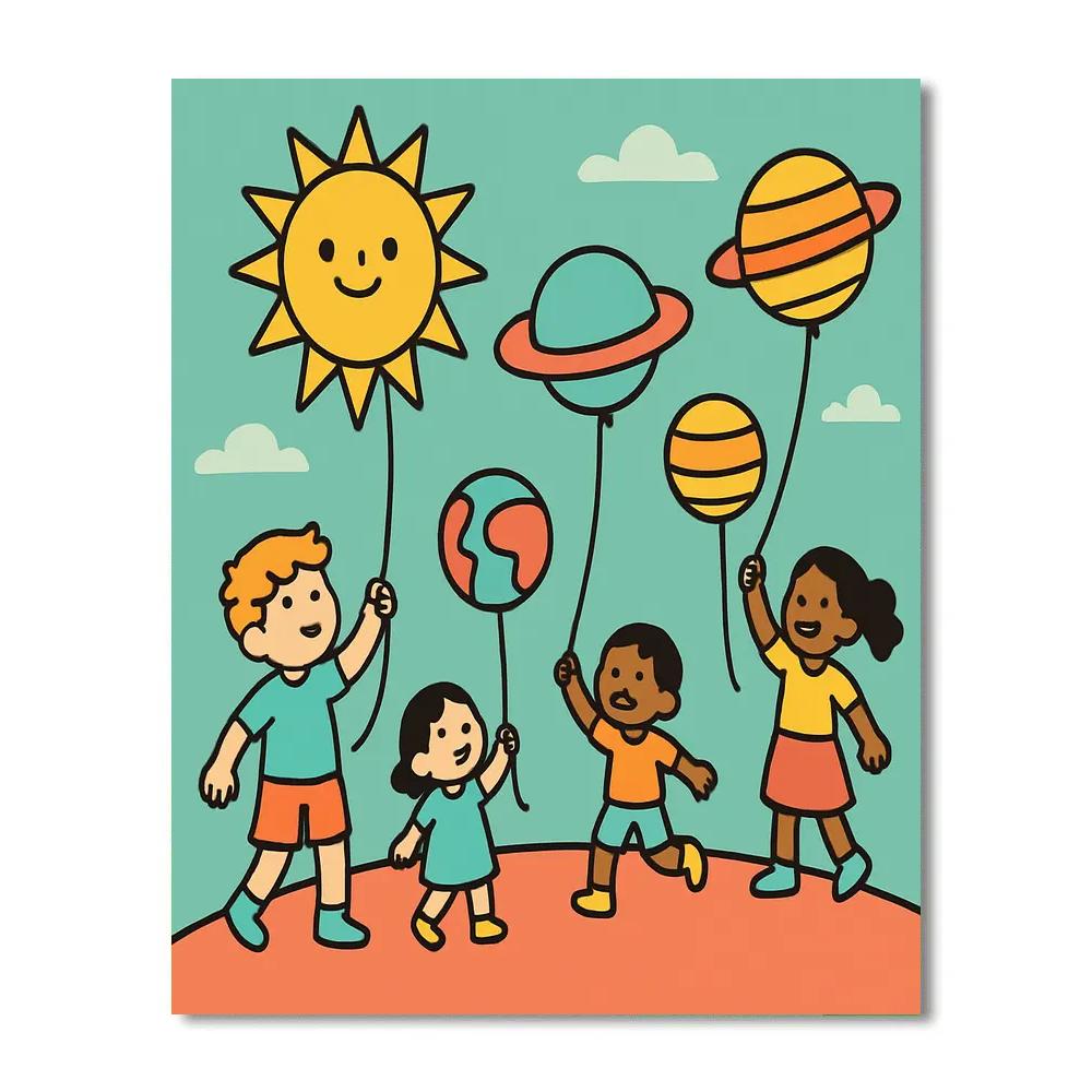 Solar Kite Festival paint by number