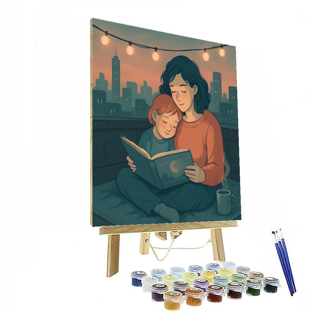 City Rooftop Storytime DIY paint by numbers