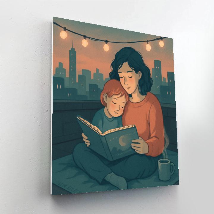 City Rooftop Storytime DIY paint by numbers