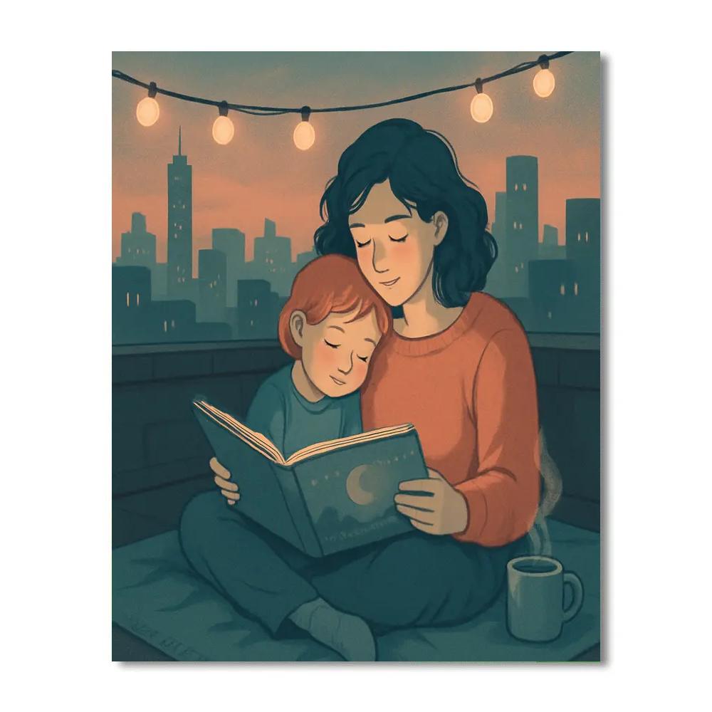 City Rooftop Storytime DIY paint by numbers