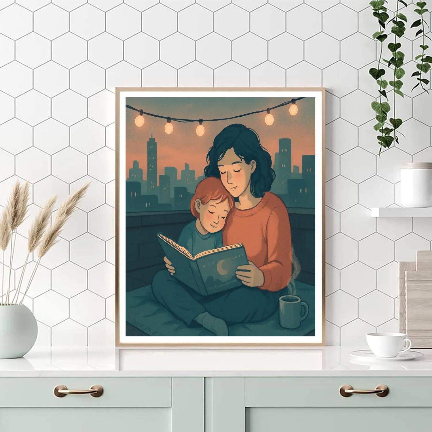 City Rooftop Storytime DIY paint by numbers